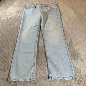 H&M & Denim Womens 14 Jeans Blue Straight Light Wash High Rise Stretch